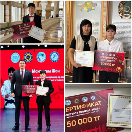 “ЖЕТІСУ ШЫҢЫ-2025” Жетісу облысының спорт үздіктері марапатына “К.Ушинский атындағы №7 орта мектеп” КММ 9 “а” сынып оқушысы Манатұлы Жан Жетісу облысы әкімдігінің Алғыс хатына ие болды